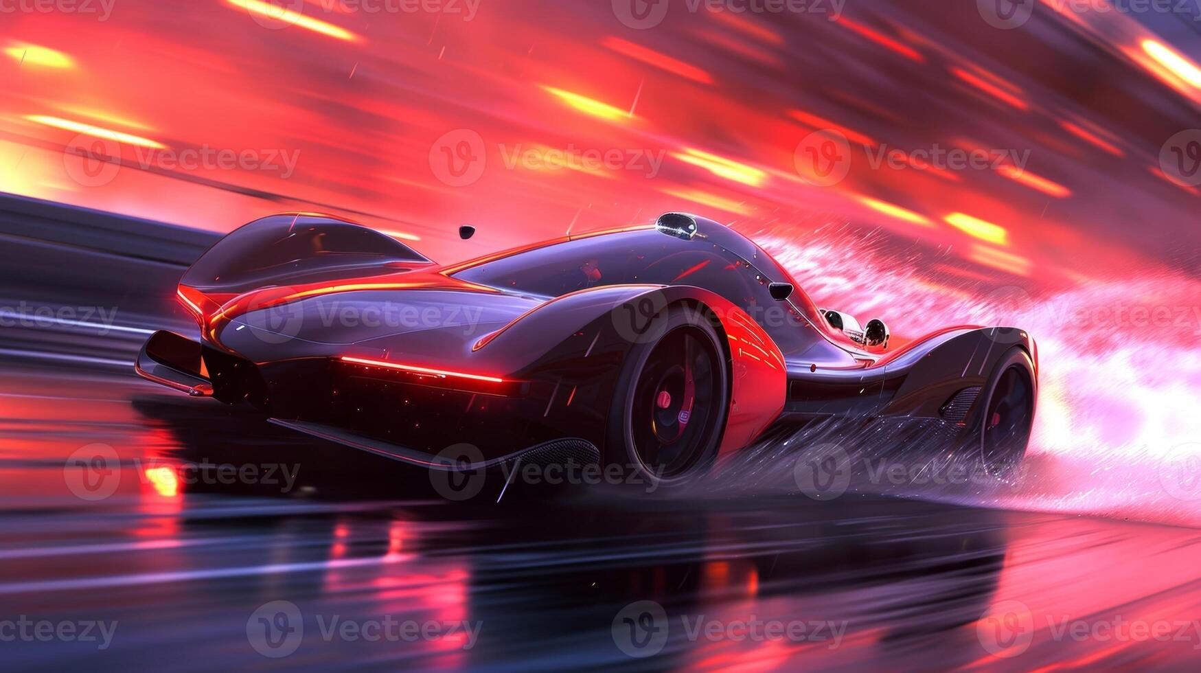 The sound of roaring engines and speeding cars can be heard in the background heightening the feeling of being in the midst of a highspeed race photo