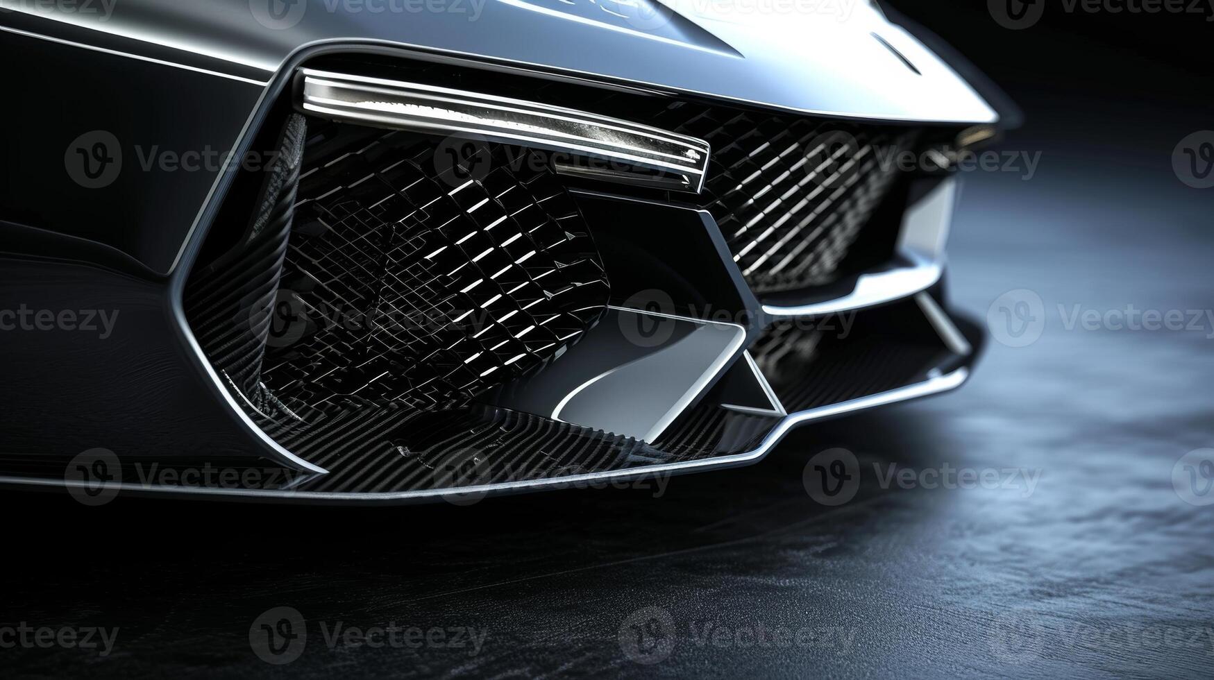 A shot of the air intakes on the front grille of a luxury car carefully designed to optimize air flow and enhance the vehicles performance photo