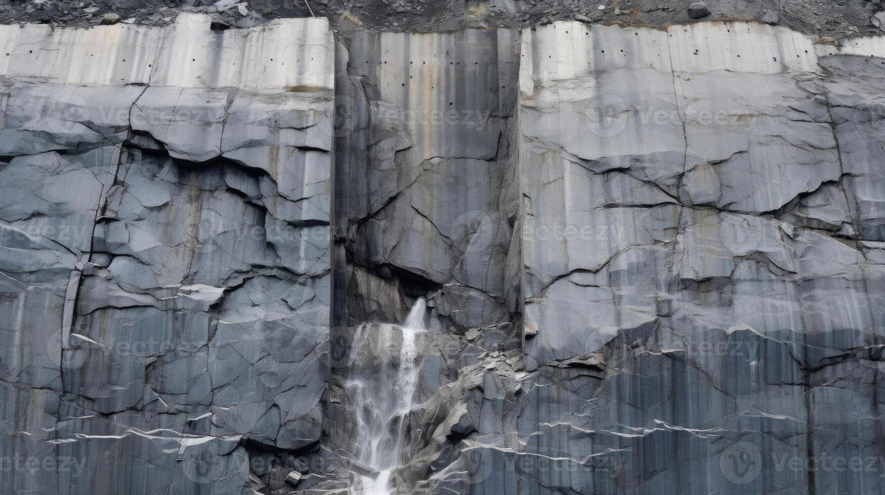 A closer look reveals the intricate network of cracks and crevices where water is seeping through, slowly eroding the strength of the dam. photo
