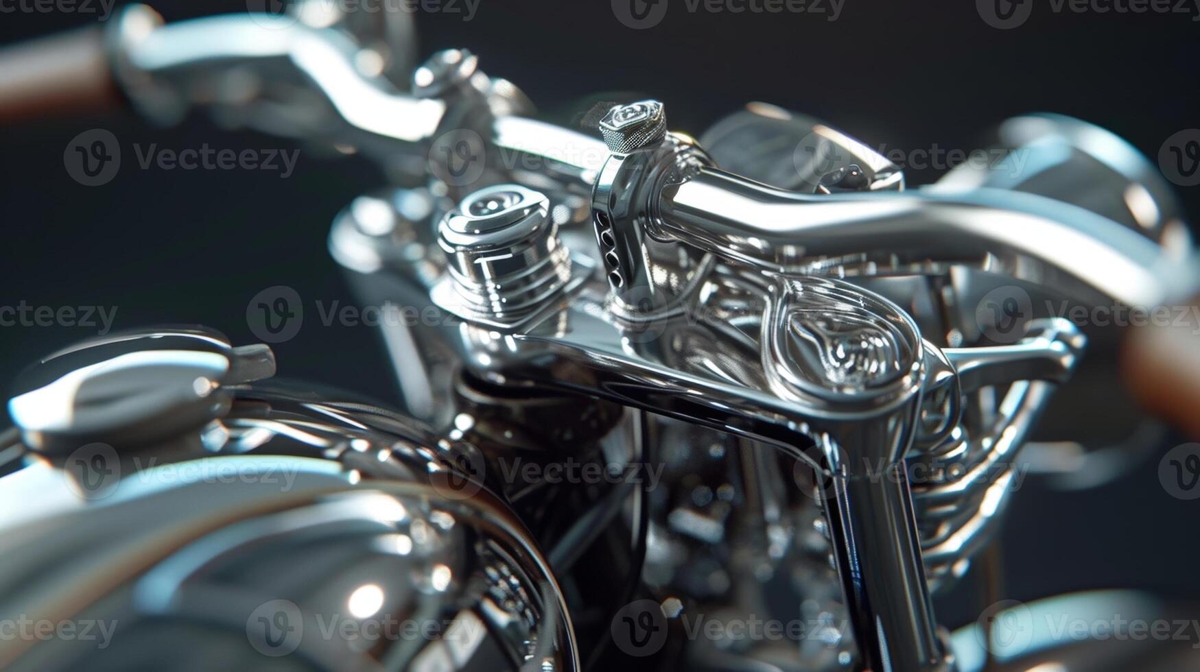 The intricate chrome details of a clic motorcycles handlebars showcasing the timeless beauty and attention to detail of vintage bikes photo