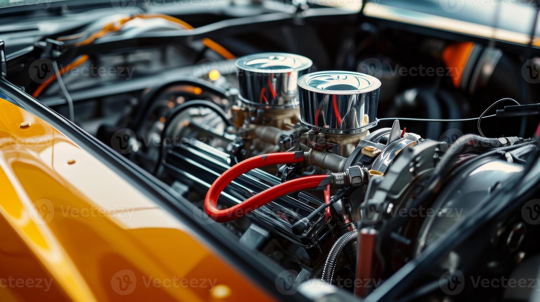 A closeup of the nitrous oxide tank inside a muscle car ready to give its driver the extra boost of speed needed to beat their opponent photo