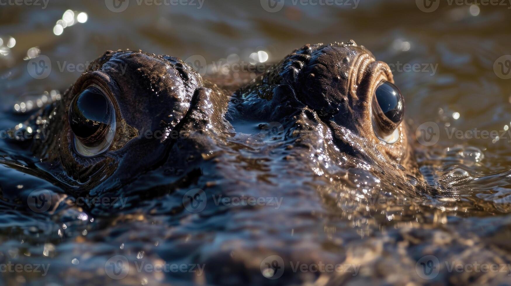 Closeup of a ooses keen eyes focused and determined as it patiently waits for the perfect opportunity to catch a tasty sea creature photo