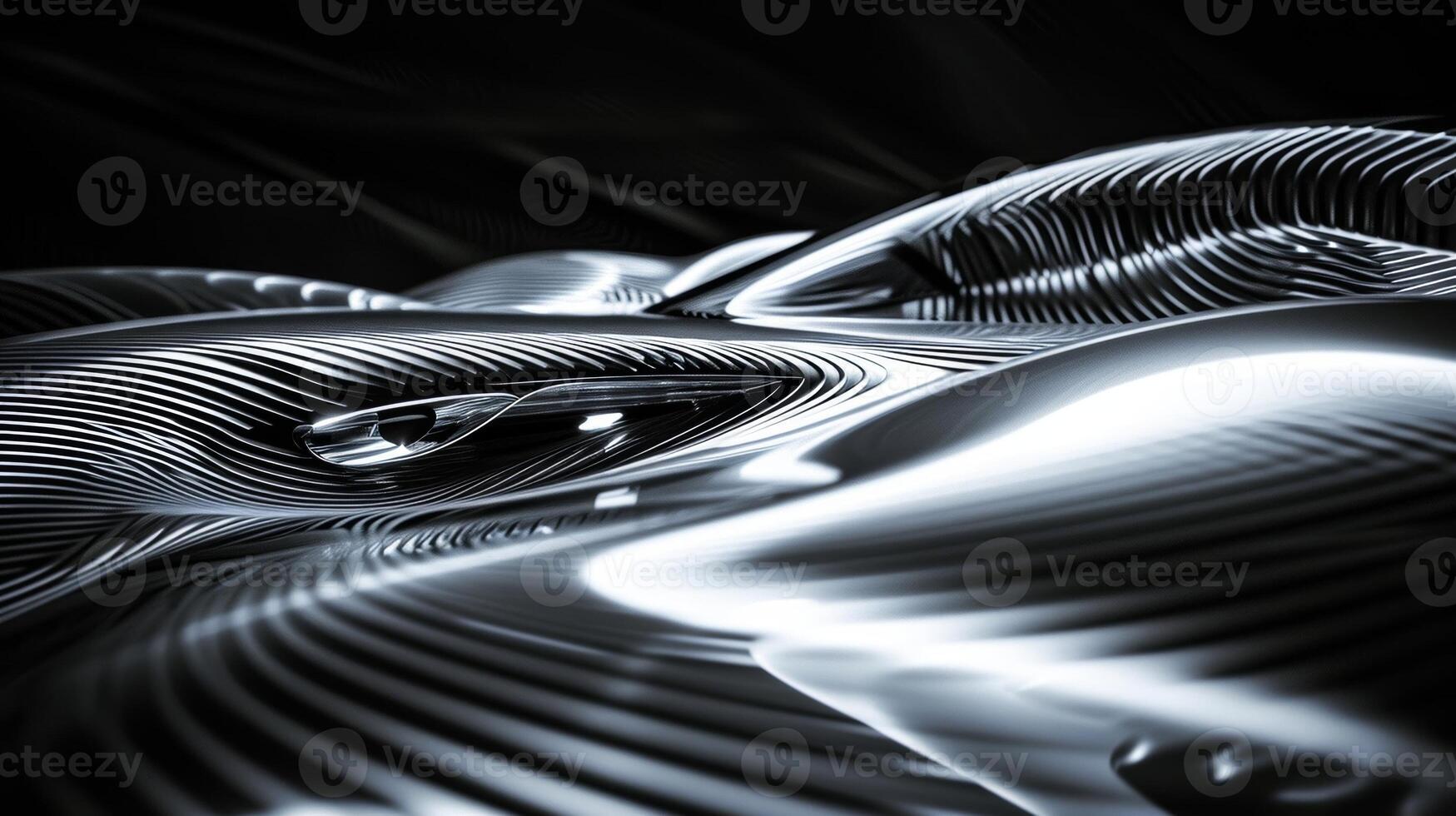 A closeup of the intricate patterns created by the interplay of light and shadow in a cars headlights highlighting the curves and contours of the vehicle photo