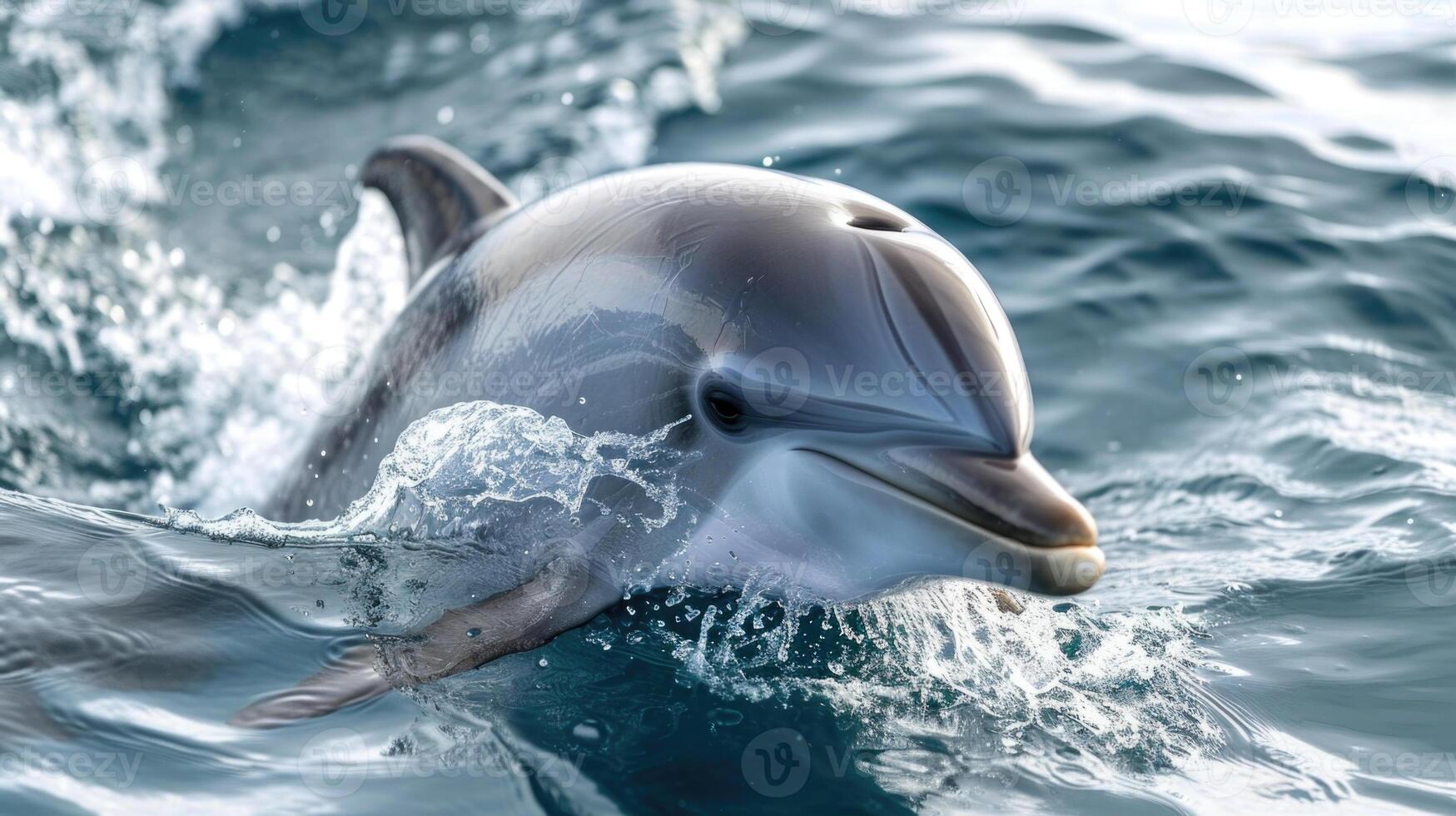 Closeup of a dolphins ear damaged by the constant barrage of loud and harmful noises in the ocean leading to hearing loss and reduced survival abilities photo