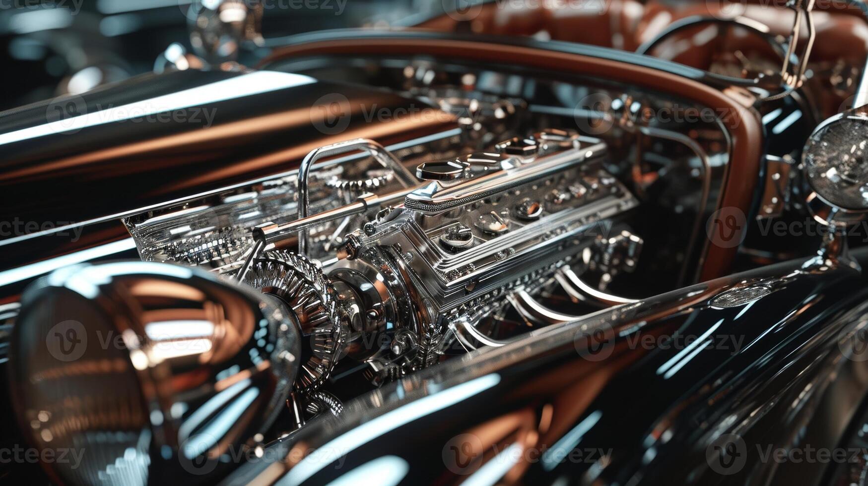 The camera zooms in on the convertible top mechanism revealing intricate gear systems and pulleys working in perfect synchronization photo
