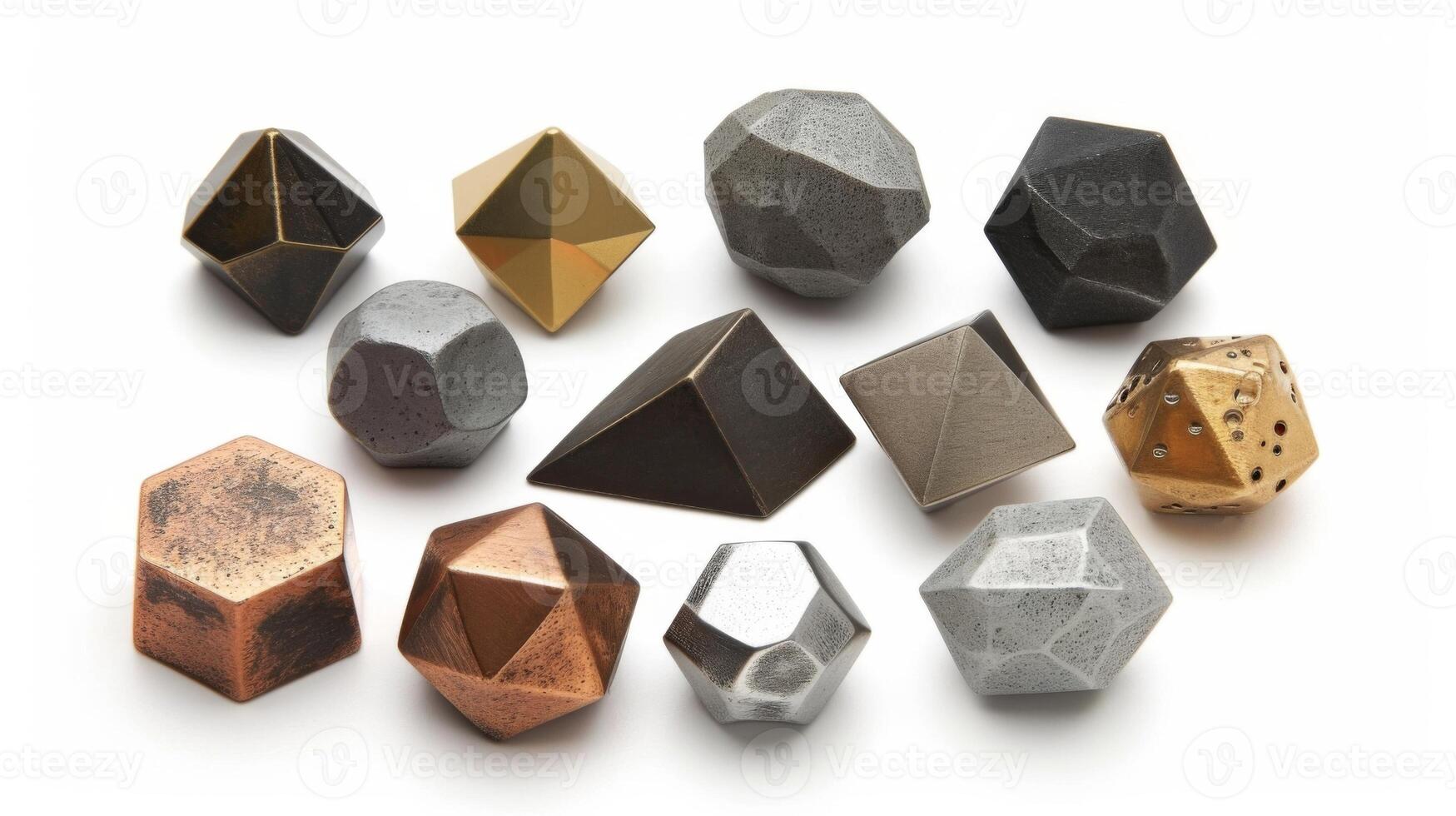 A set of geometricshaped push pins in various metallic finishes adding a touch of modern flair to your corkboard photo