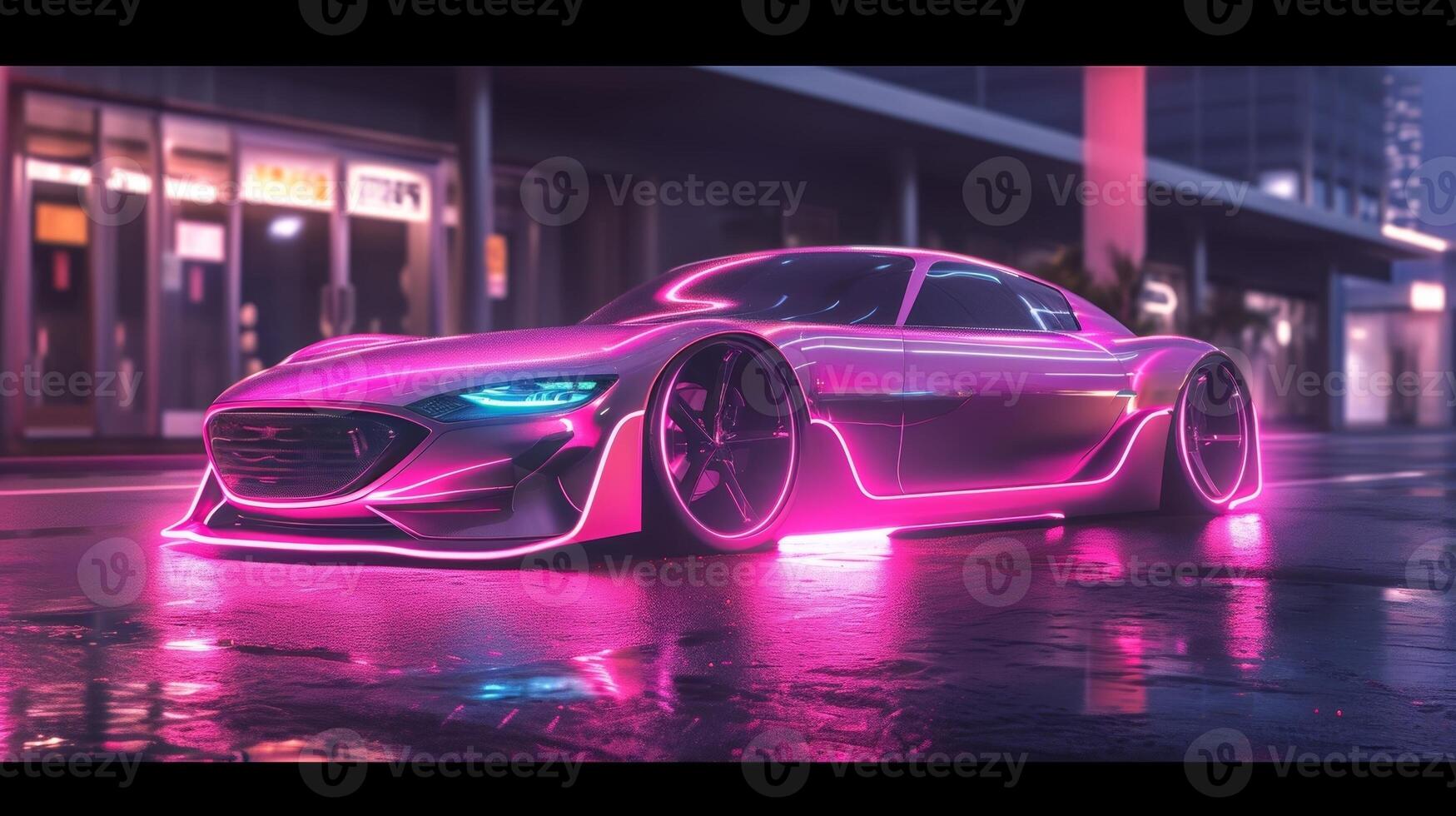 The neon underglow in a soft shade of pink gives the car a feminine touch making it a standout on the streets photo