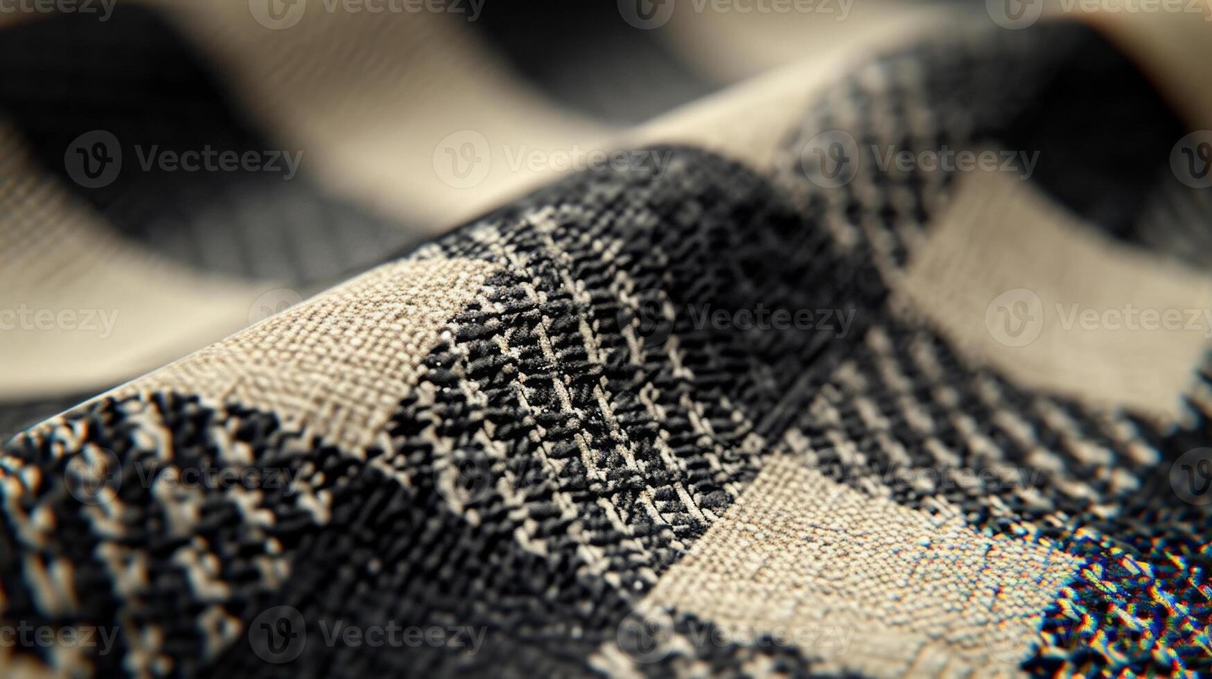 A macro shot of the checkered flag zooming in on the tiny squares to reveal the detailed stitching and texture of the fabric photo