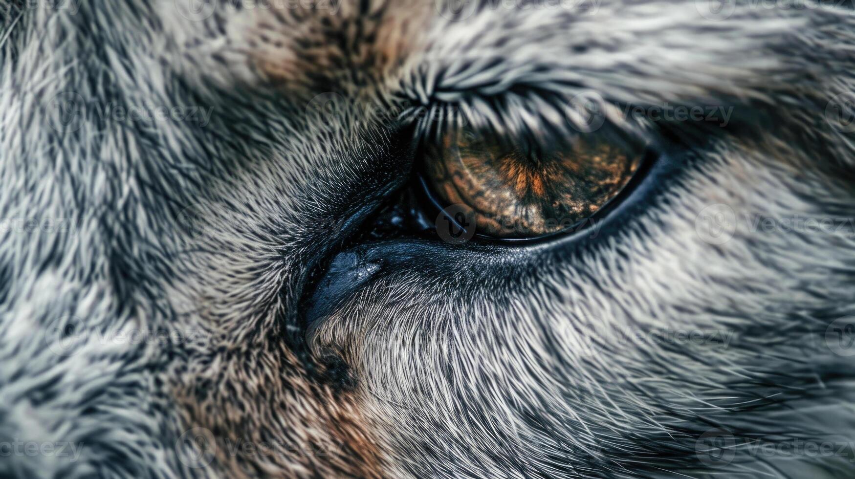 Closeup of a dromedarys eye its dark lashes blending in with its fur as it squints against the strong winds photo