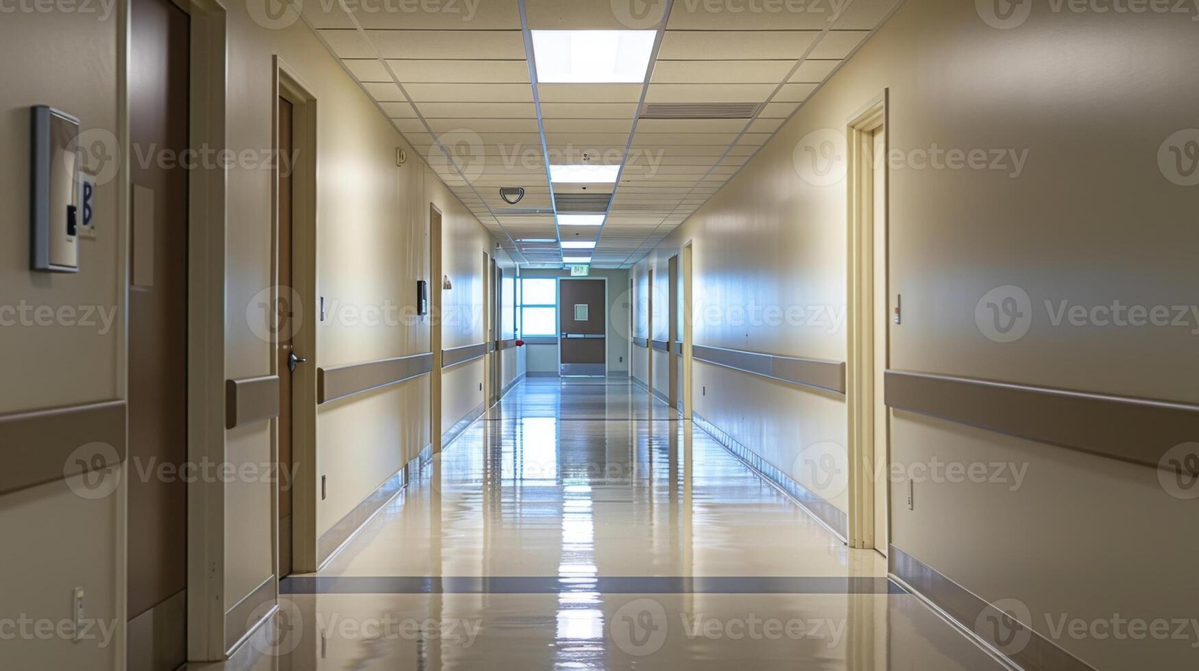 In the hallway motion sensors pick up the arrival of employees and turn on the lights in their path adjusting the brightness to their preferred level based on previous settings photo