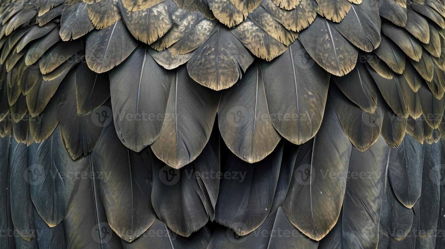 Closeup of the intricate pattern of feathers on a sea eagles chest perfectly designed for soaring through strong winds photo