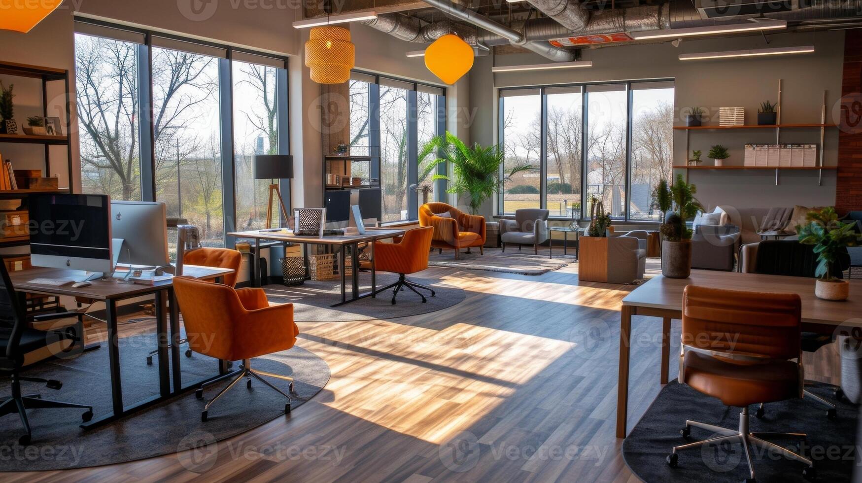 Our flexible coworking setup encourages interaction and creativity perfect for freelancers seeking a community atmosphere photo