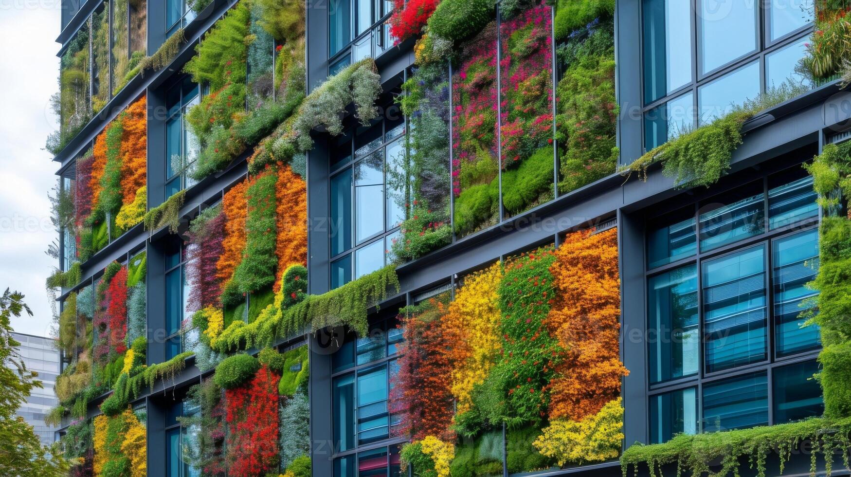 As the seasons change so too do the colors of the vertical gardens on the office buildings exterior providing a constantly evolving visual treat for persby photo