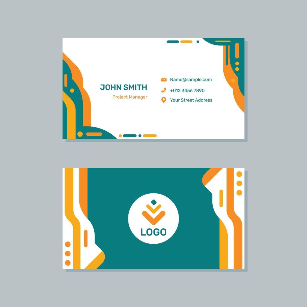 Green and Yellow Creative Business Name Card vector