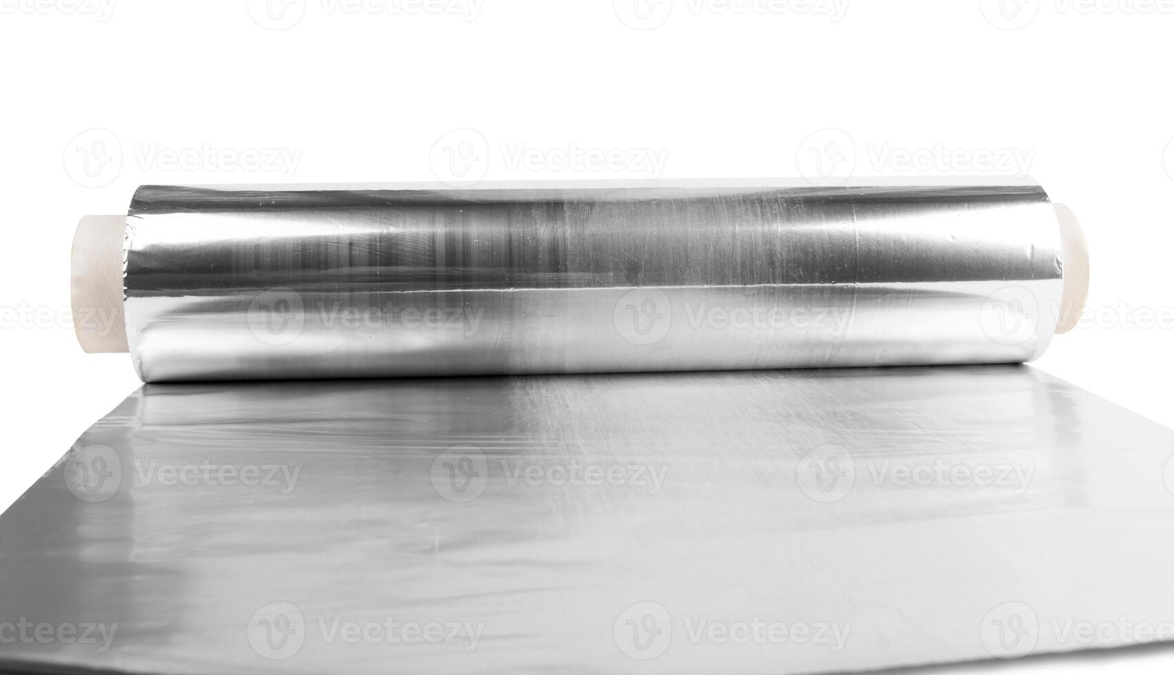 aluminum foil on white photo