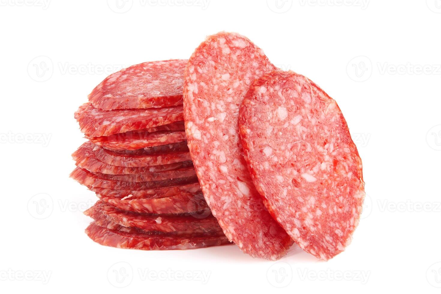 salami on white photo