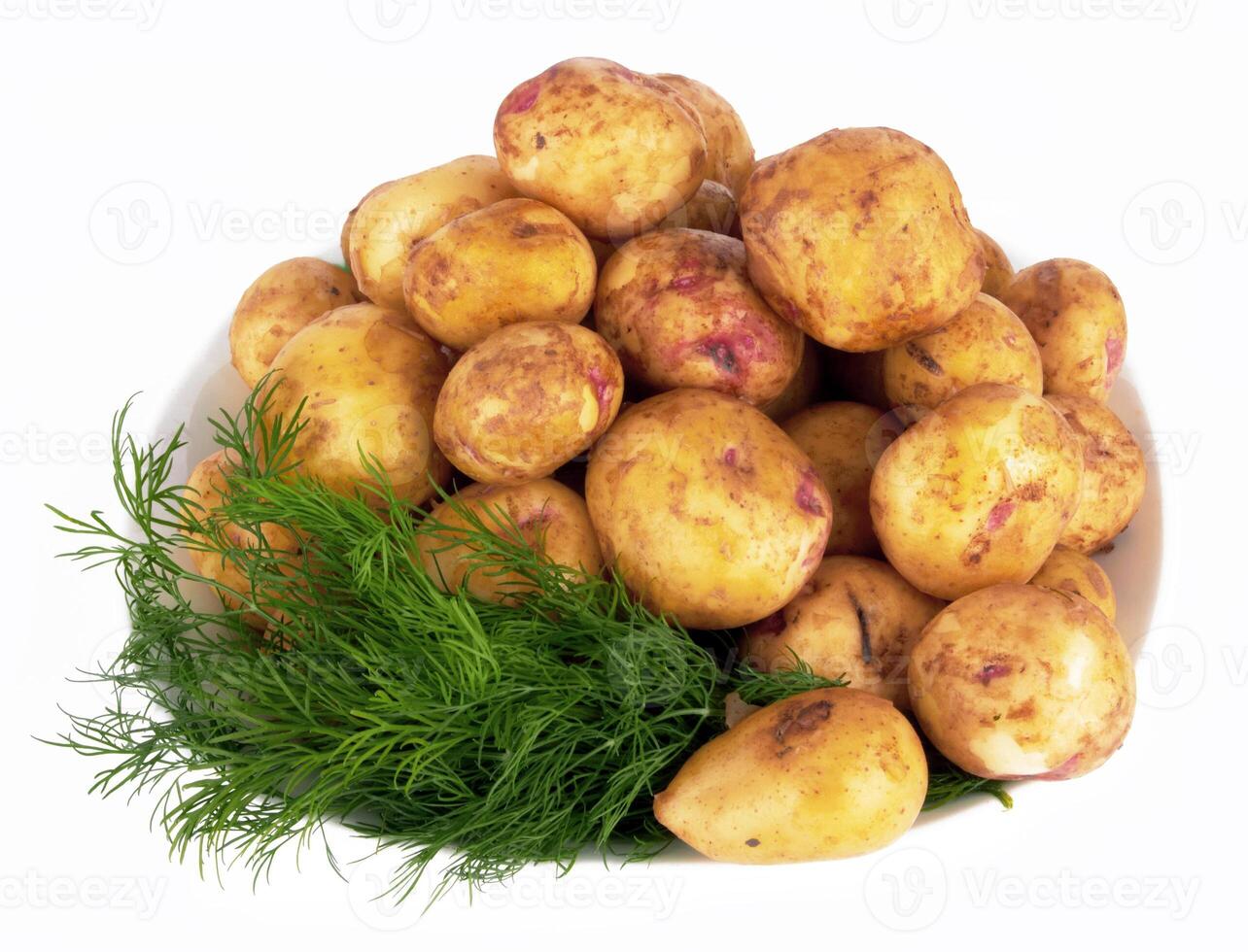 potatoes on white photo