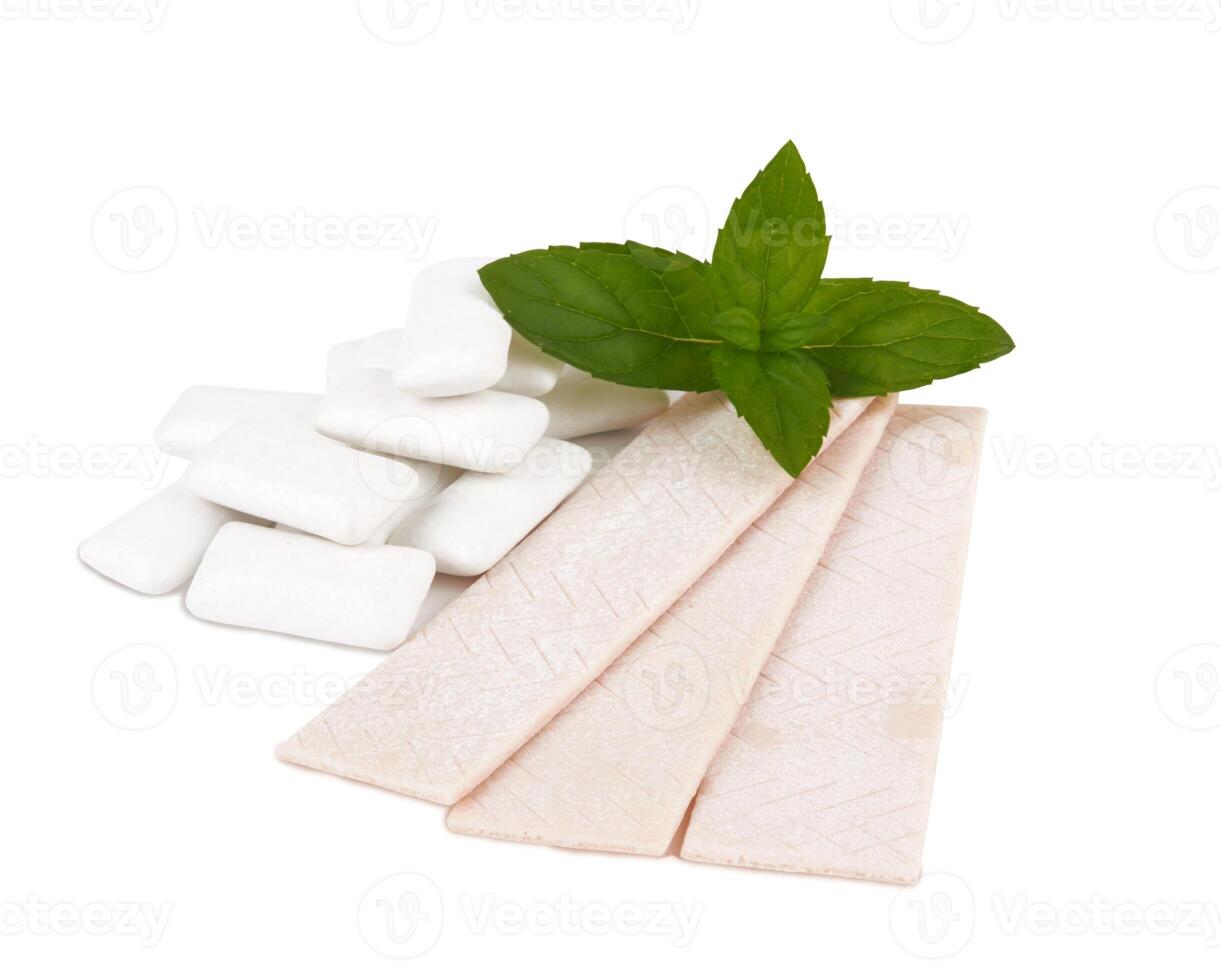 chewing gum on white photo