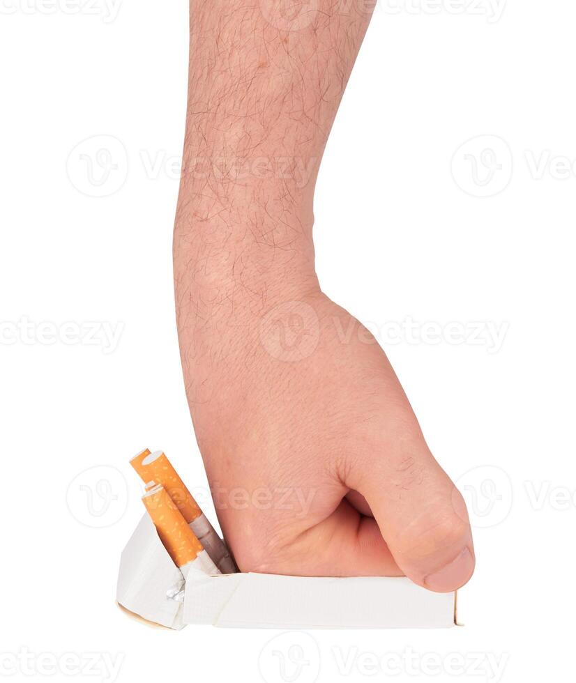 stop smoking on white photo