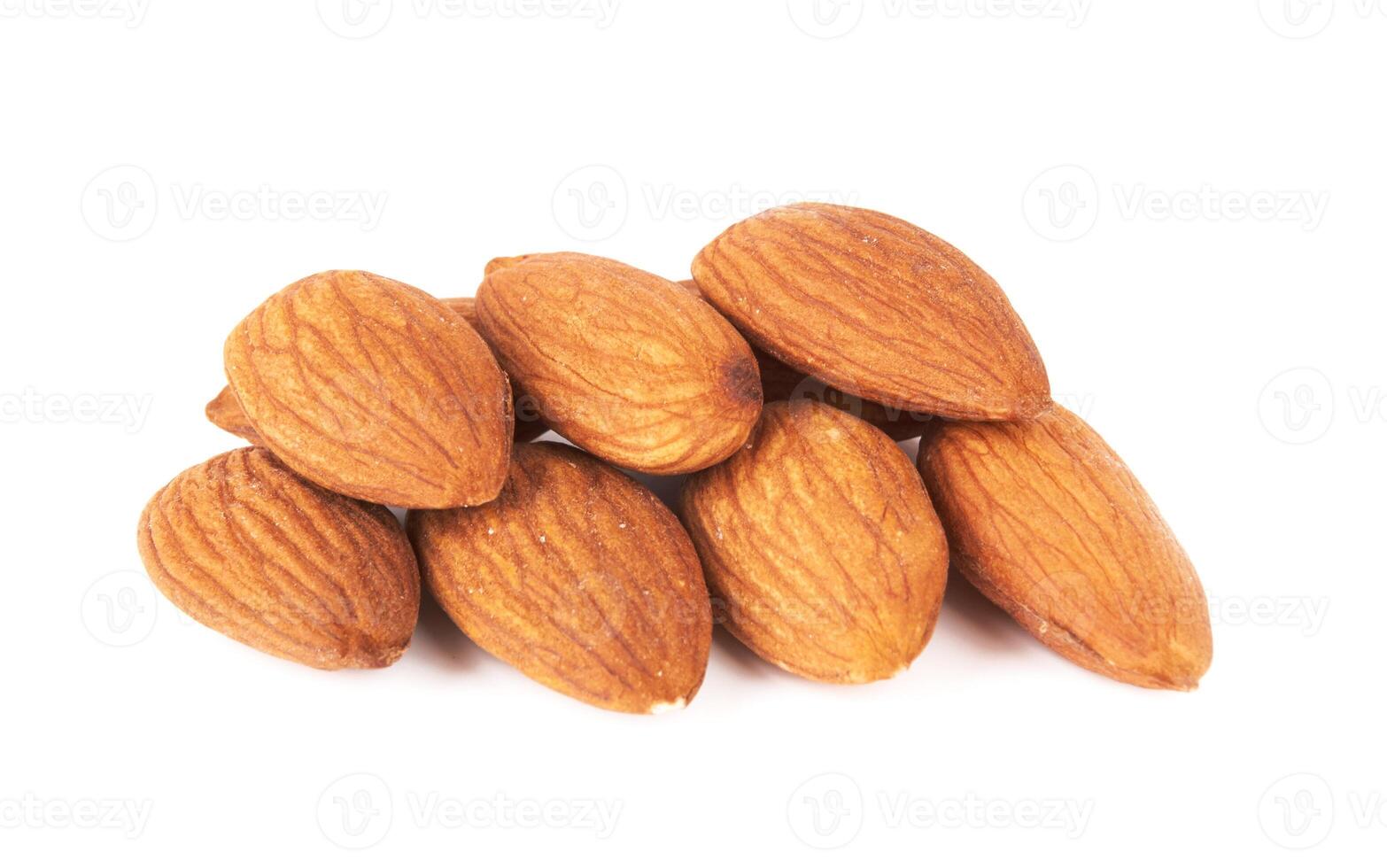 almond nut on white photo