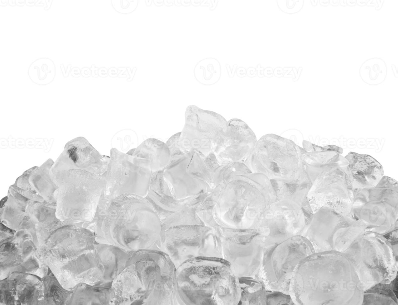 Ice cubes on white photo