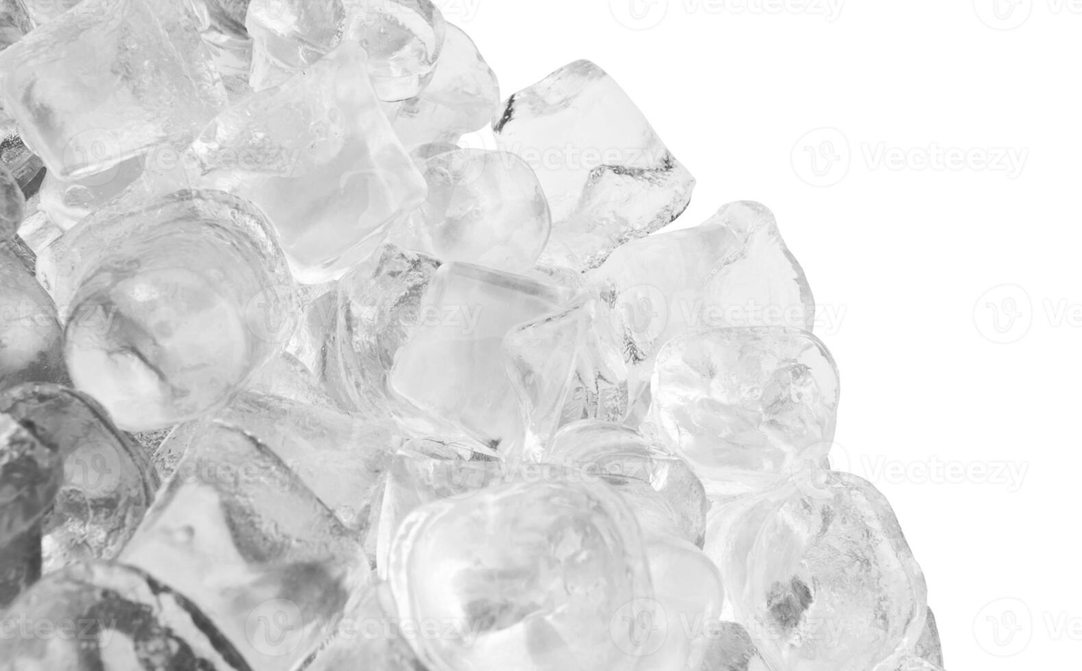 Ice cubes on white photo
