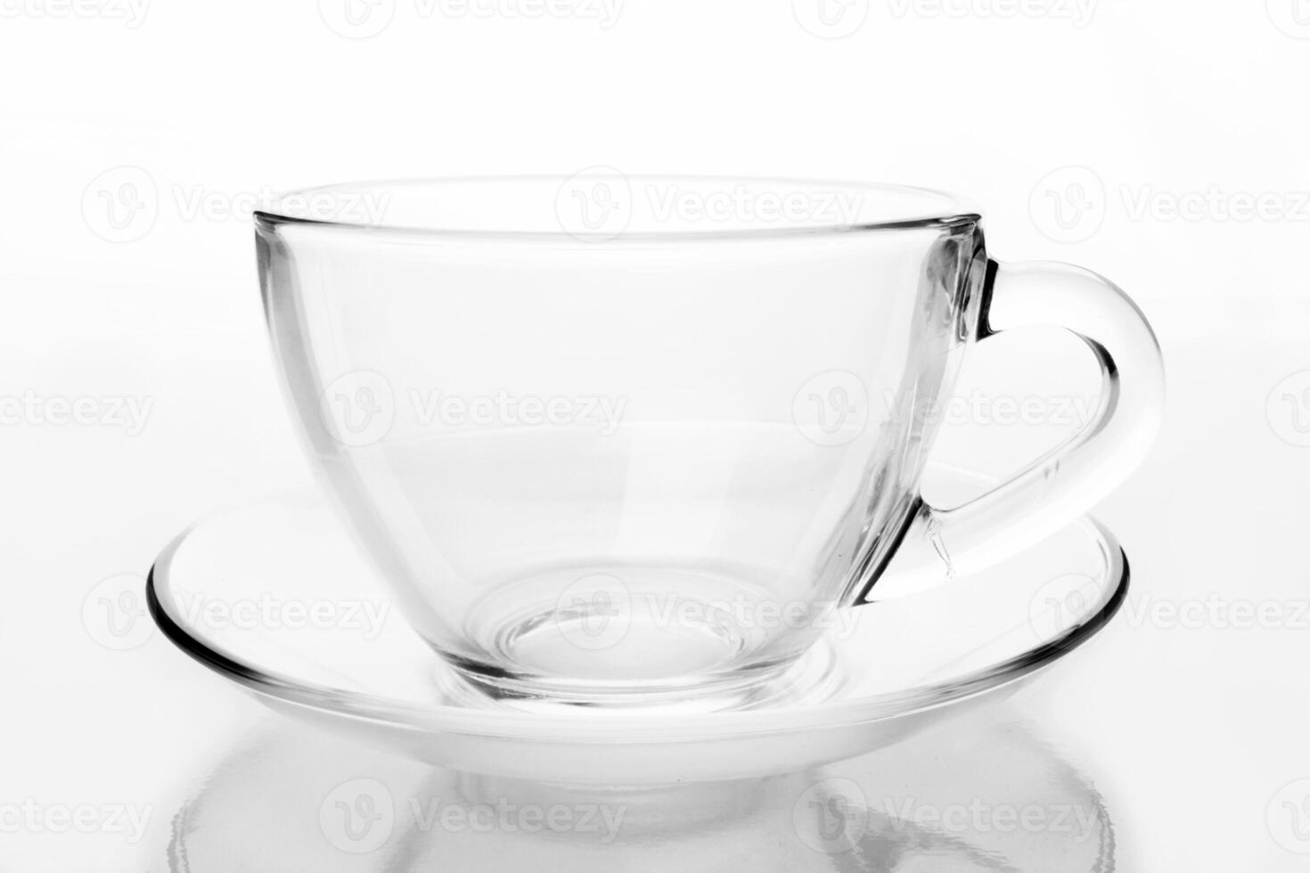 Empty glass on white photo