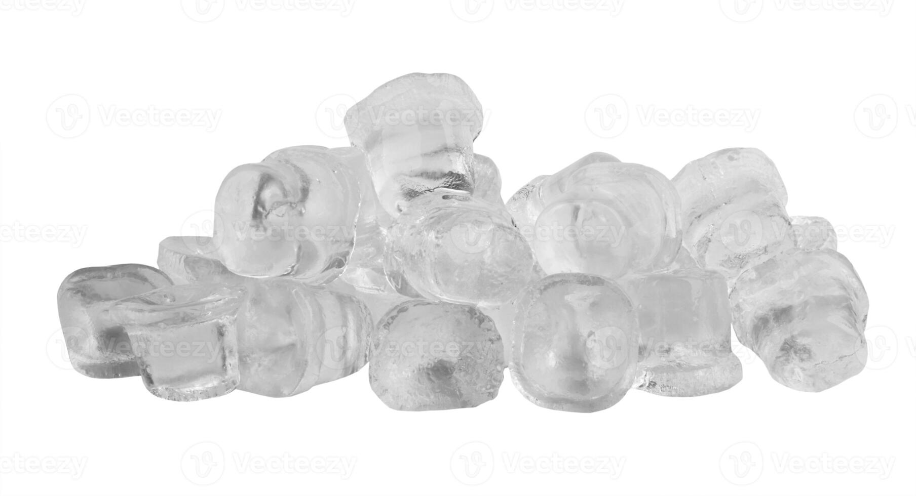 Ice cubes on white photo