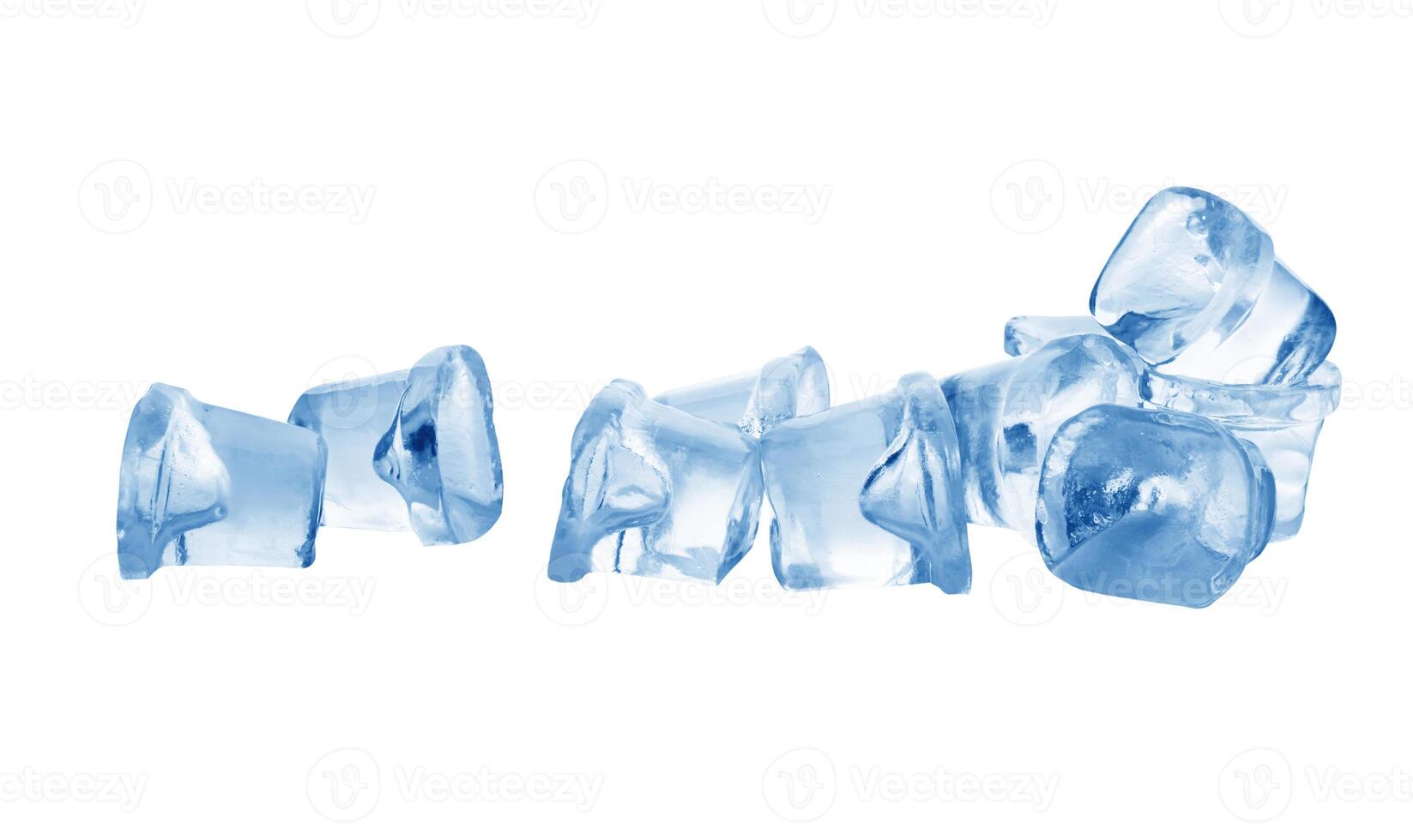 Ice cubes on white photo