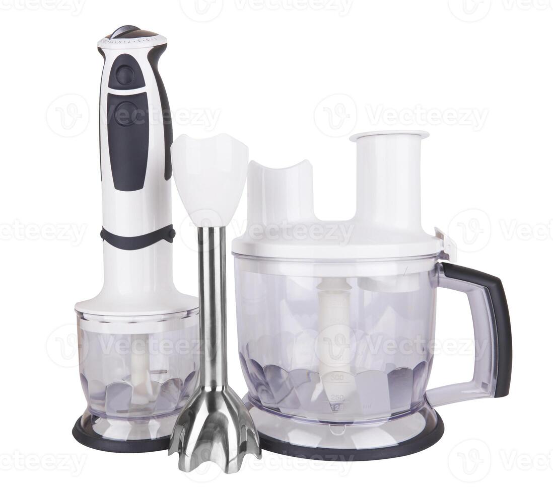 hand blender on white photo