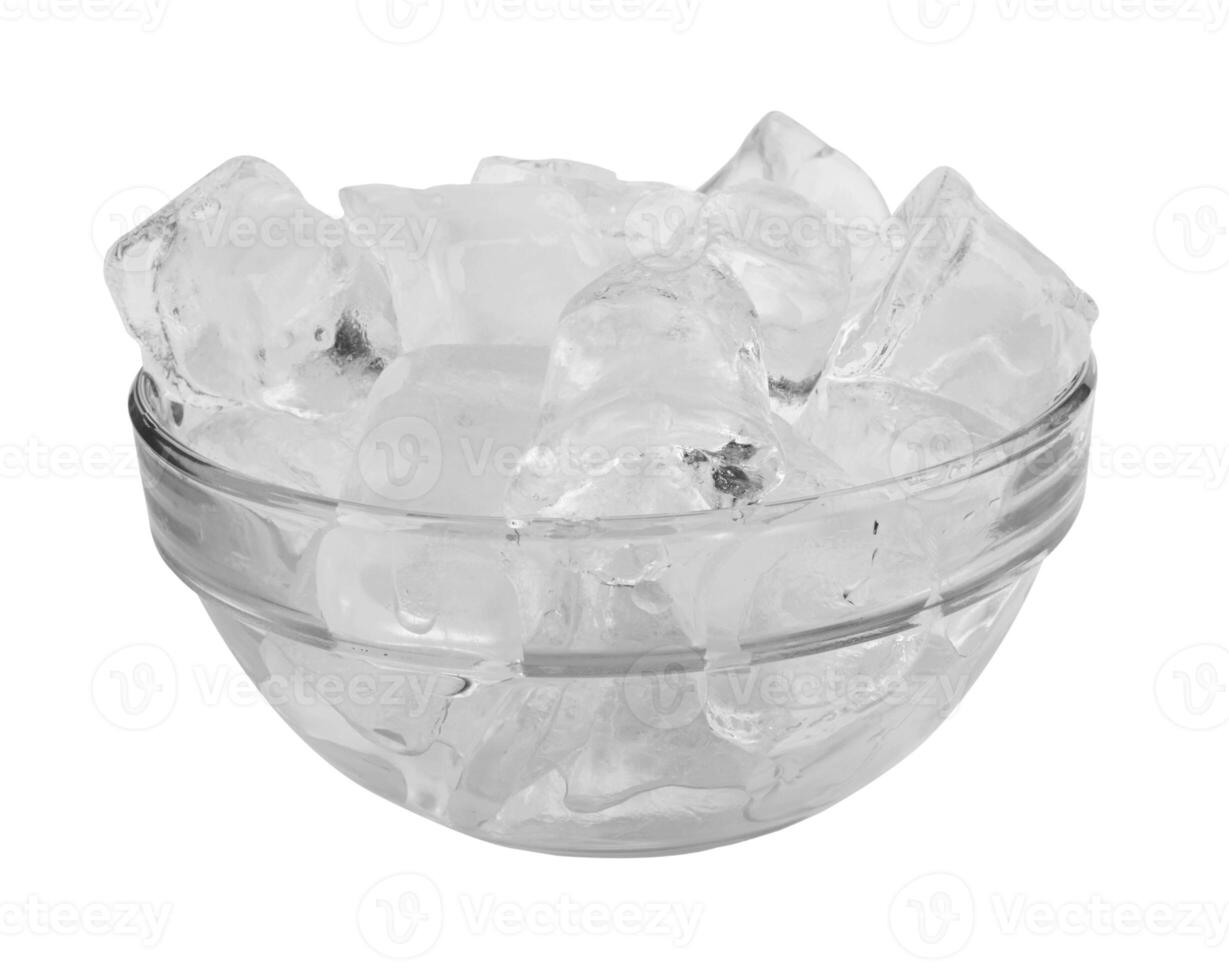 Ice cube on white photo