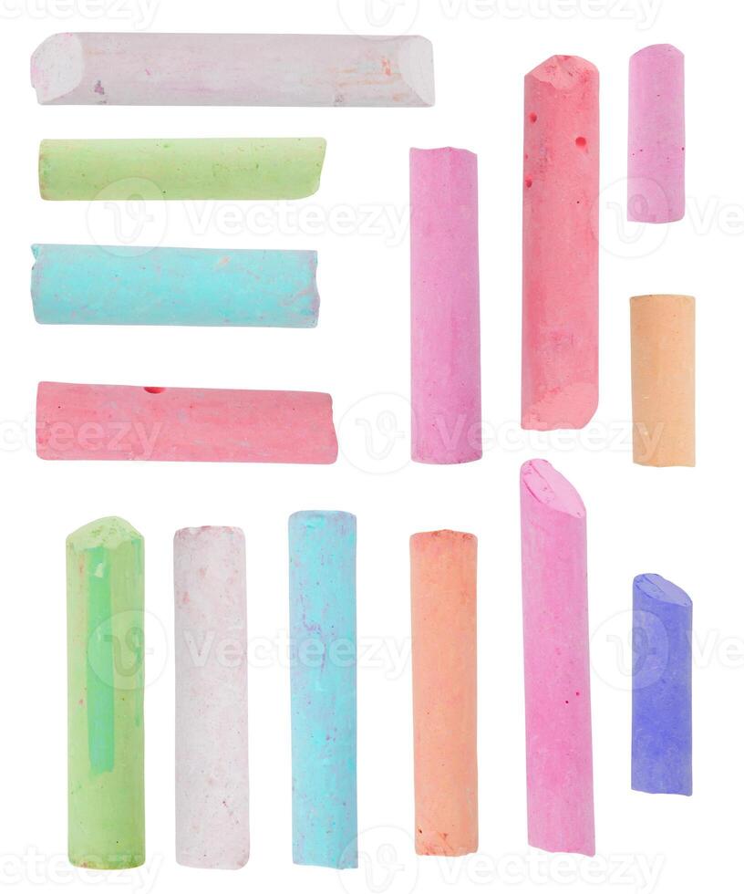 colored chalk on white photo