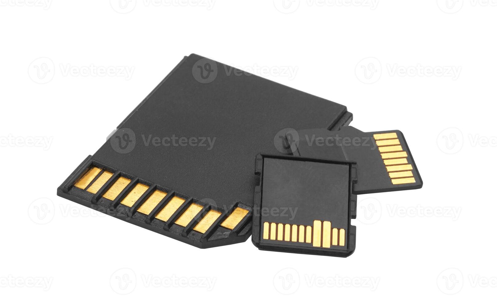 Memory cards on white photo