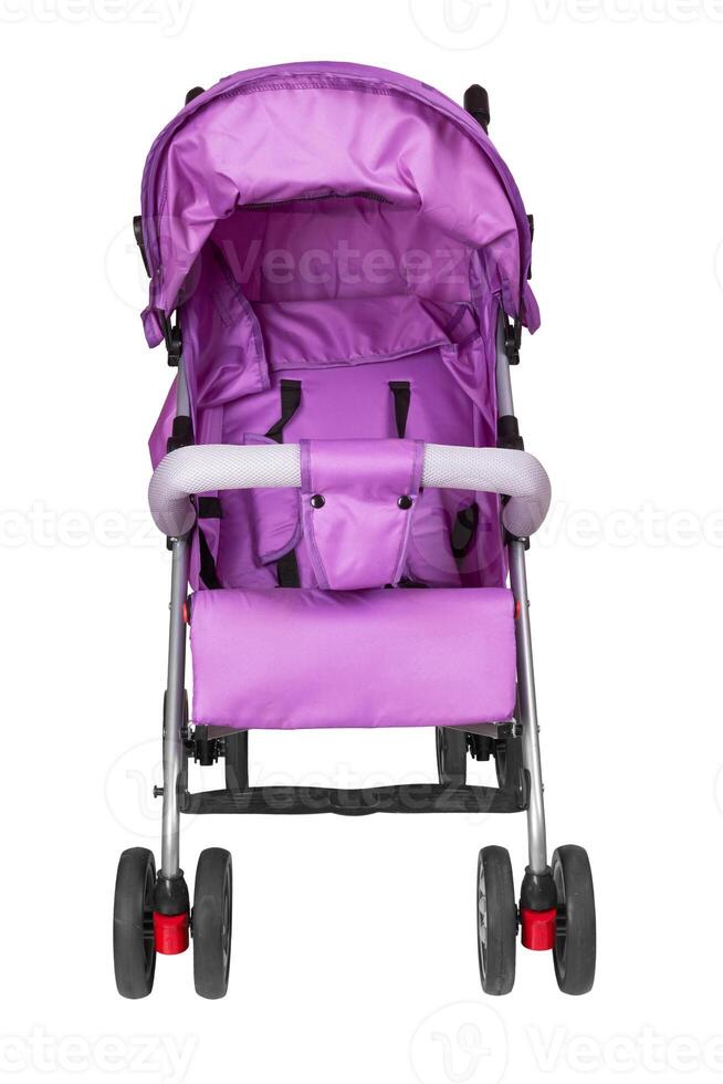 Baby carriage on white photo