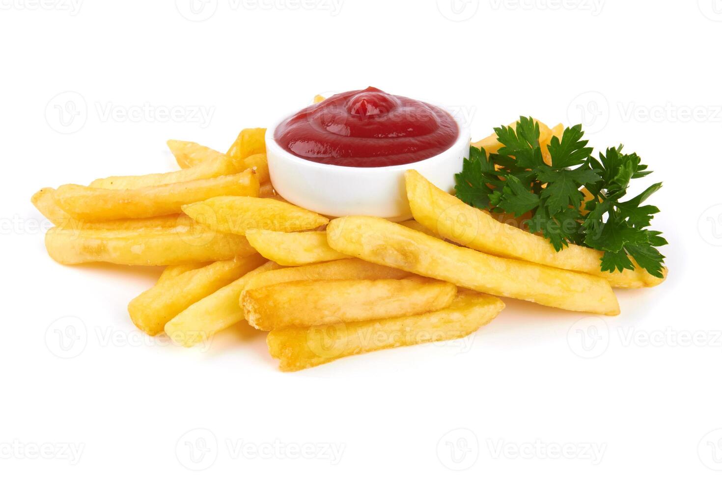 French fries on white photo