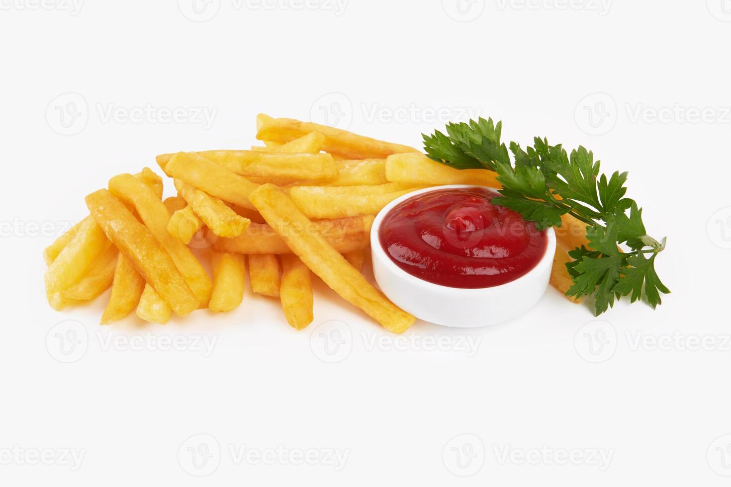 French fries on white photo