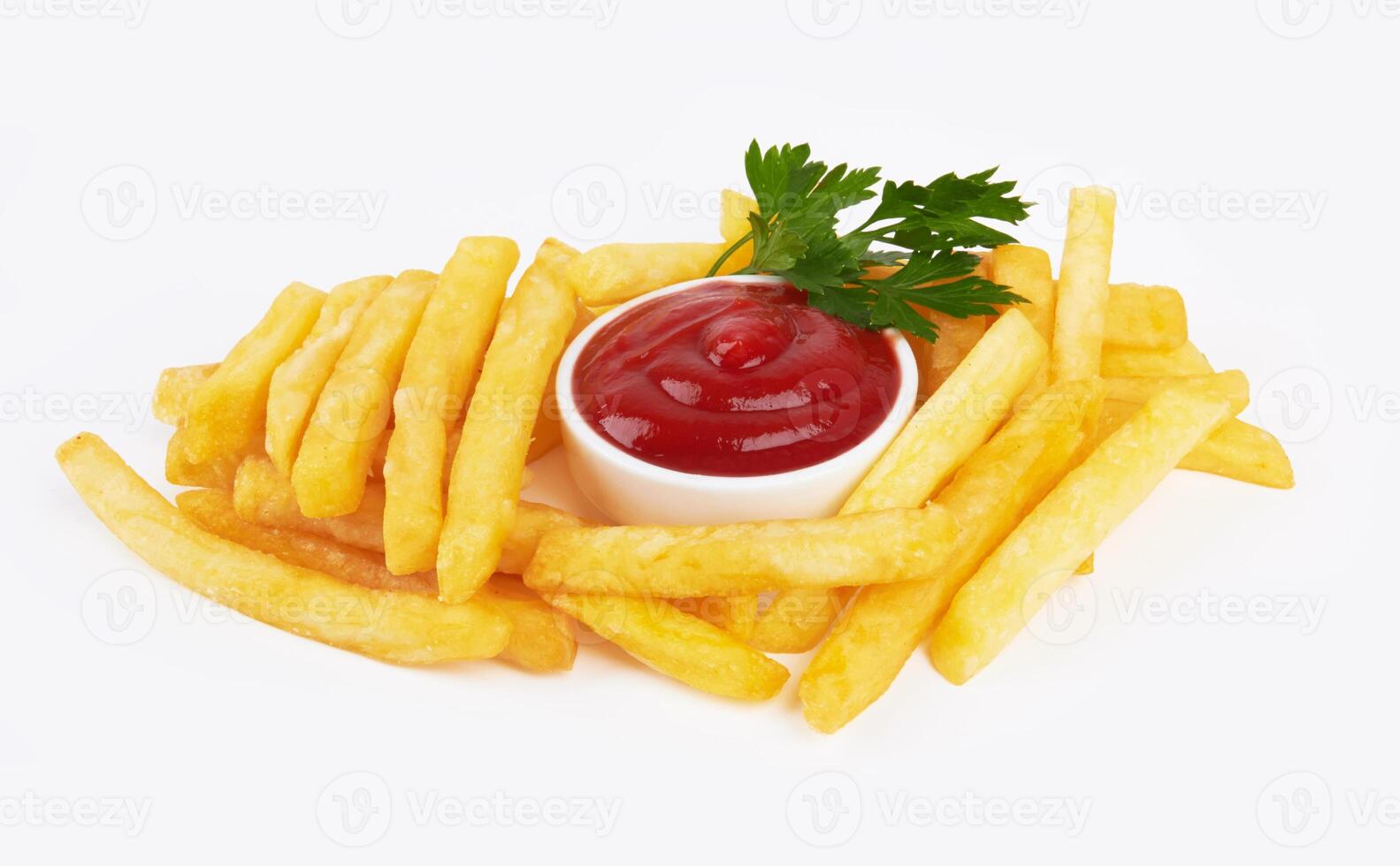 French fries on white photo