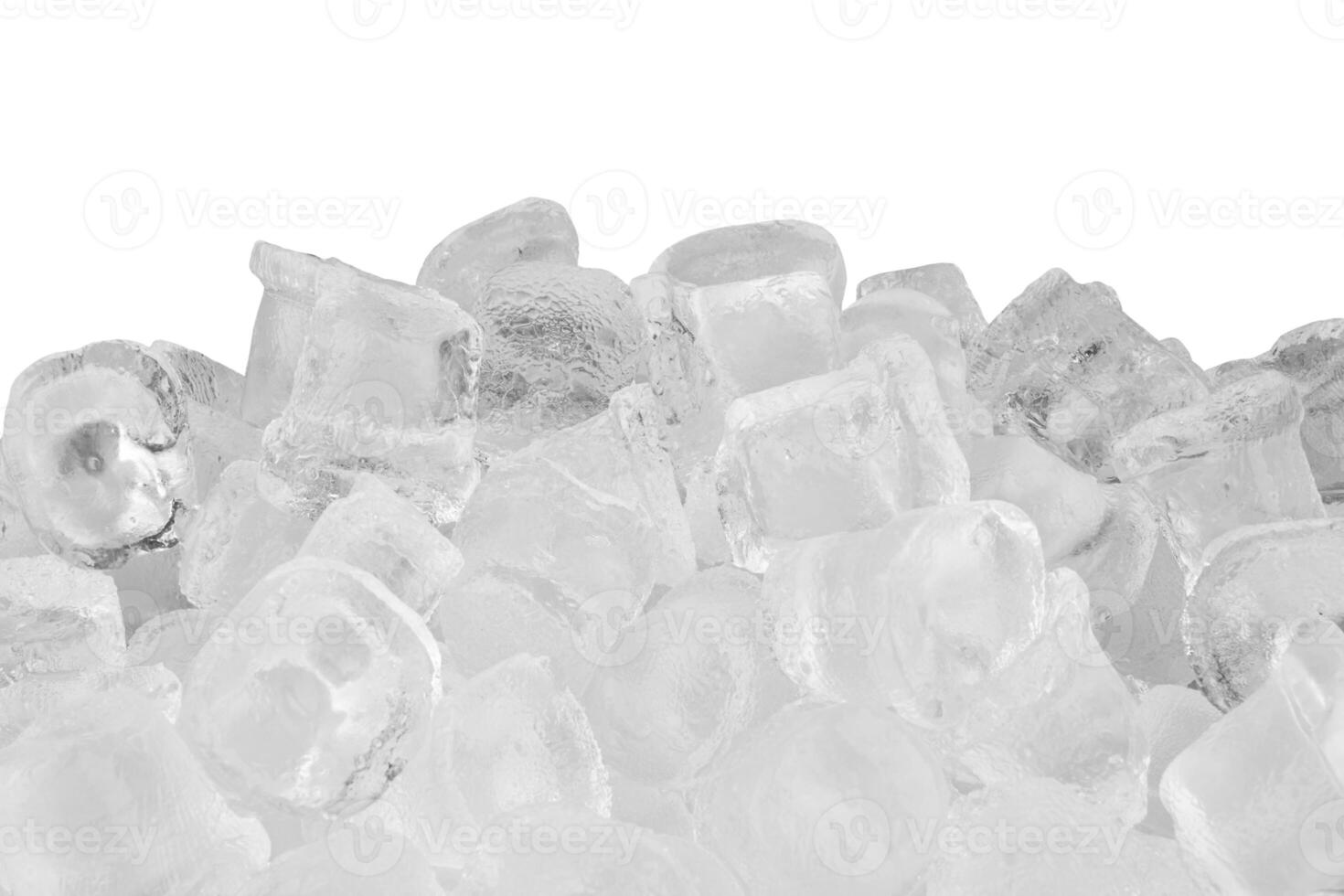 Ice cubes on white photo