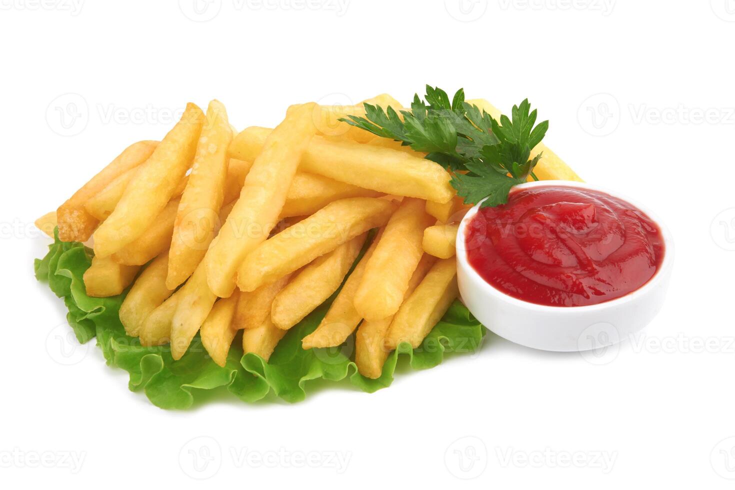 French fries on white photo