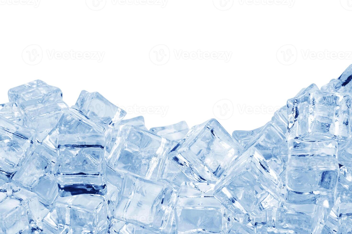 Ice cubes on white photo