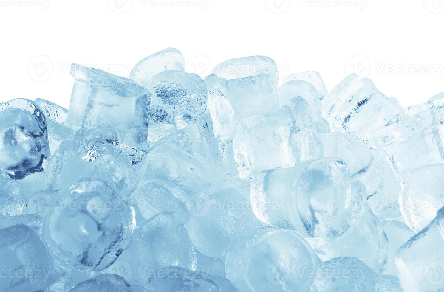 Ice cubes on white photo