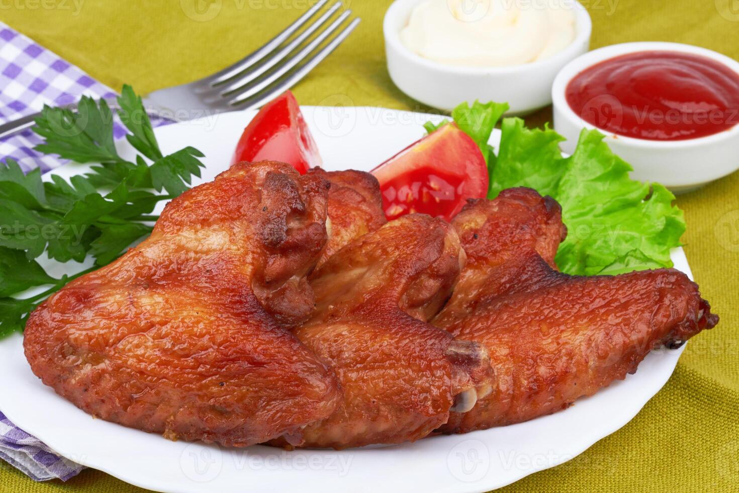 Fried chicken as background photo