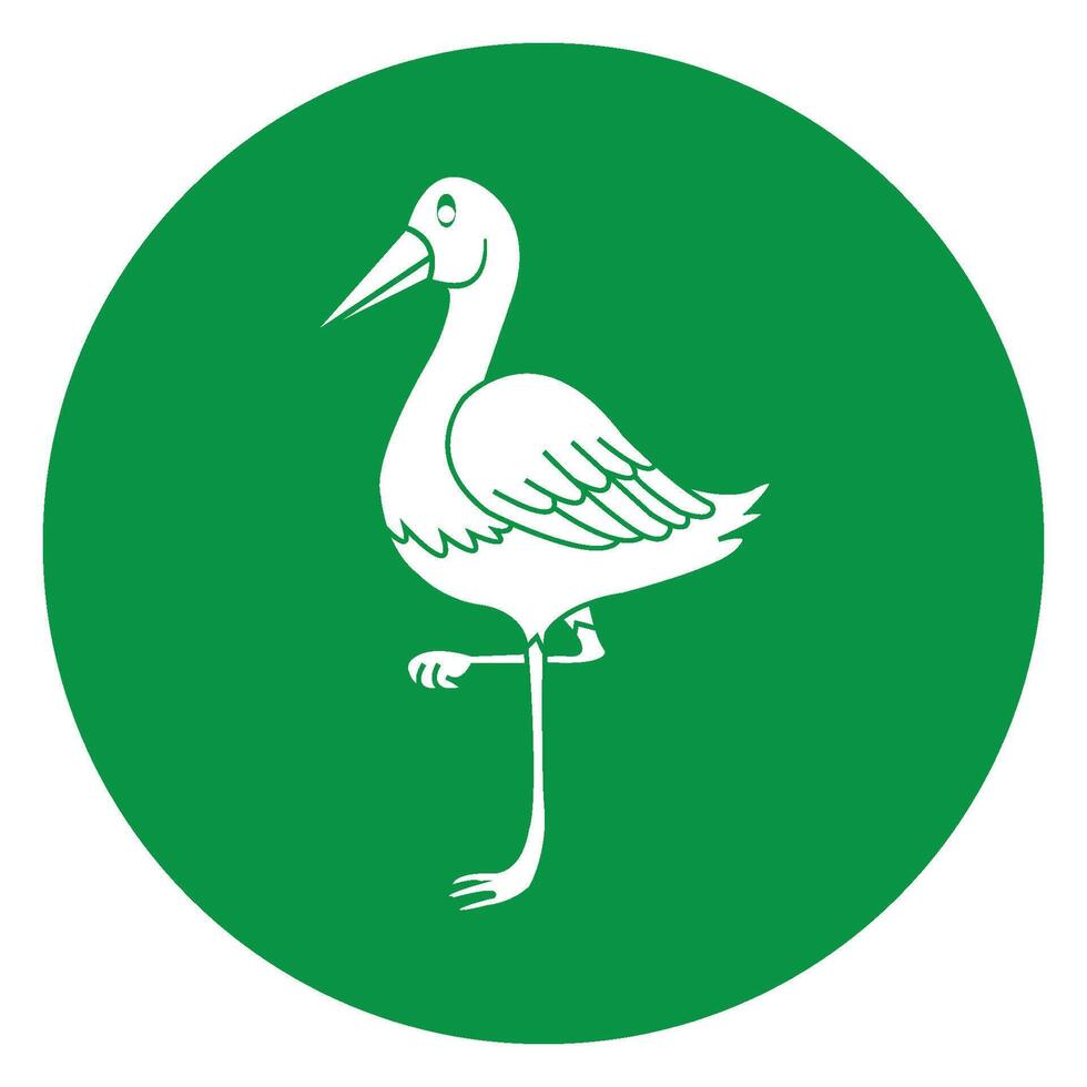 long-legged bird design vector