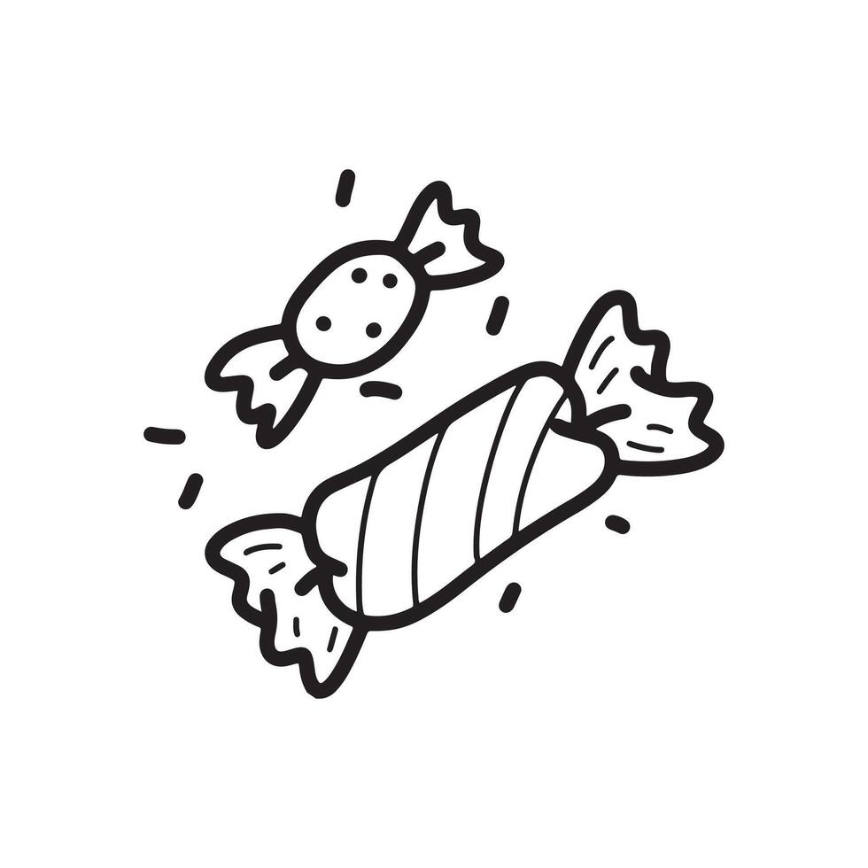 Candy icon. Icon birthday. Hand drawn doodle icon party vector