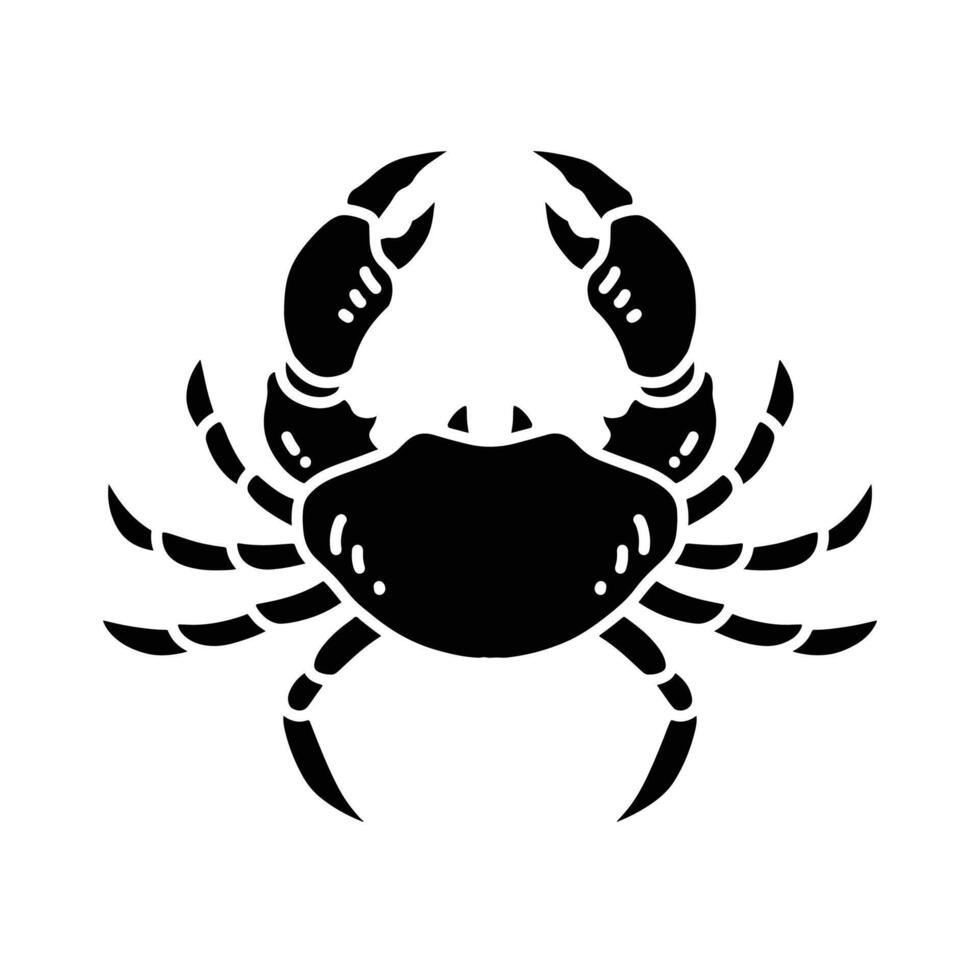 Crab silhouette icon illustration white background vector