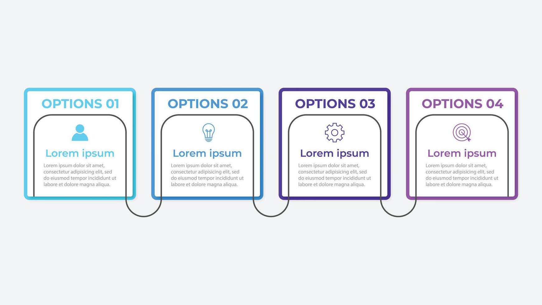 Infographic label design template with icons and 4 options or steps. Can be used for process diagram, presentations, workflow layout, banner, flow chart, info graph. vector