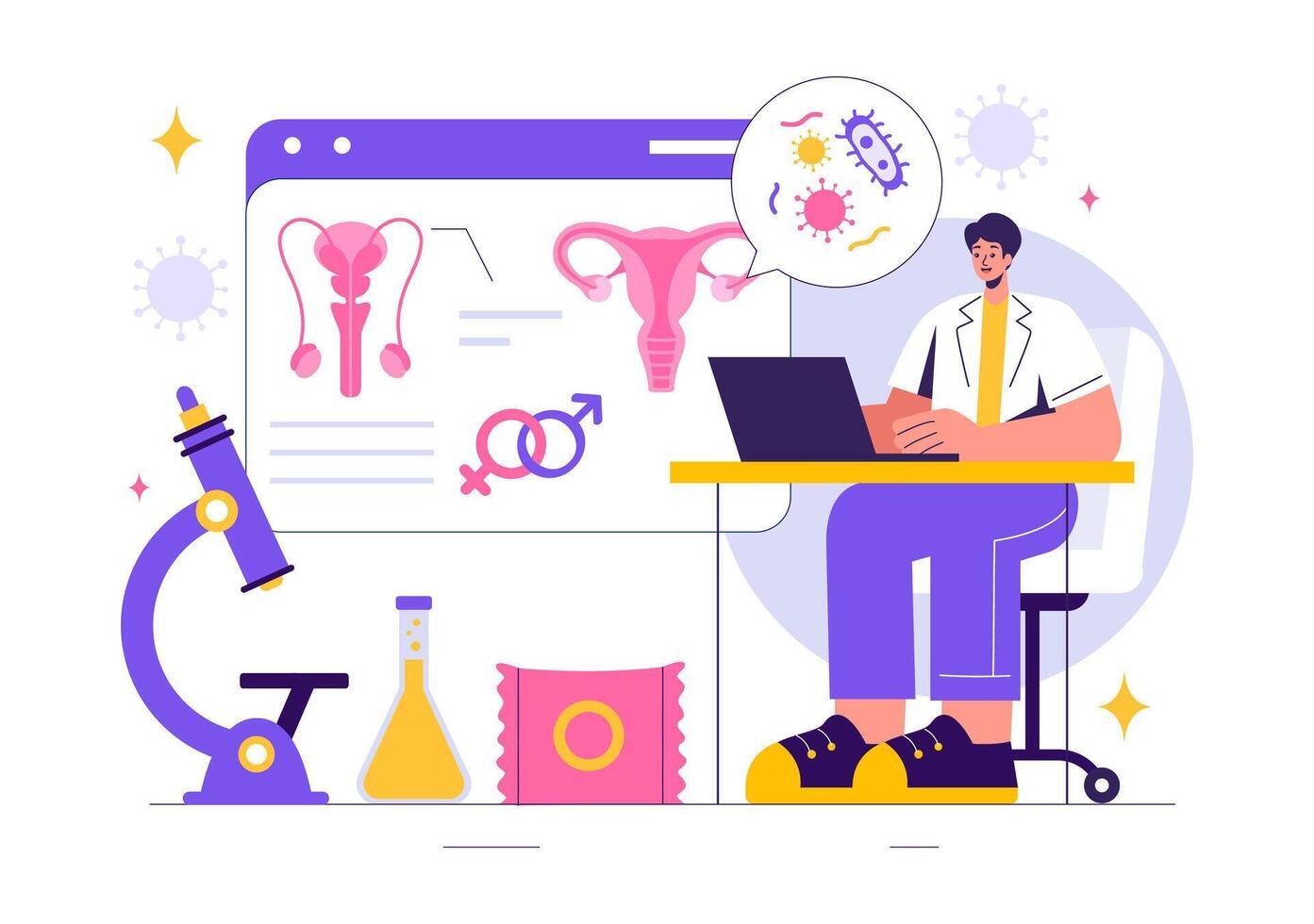 Medical Diagnosis of Sexually Transmitted Infections and Skin Conditions vector