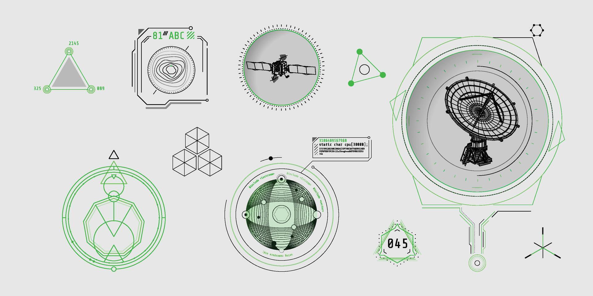 Design elements for infographic of data communication. vector