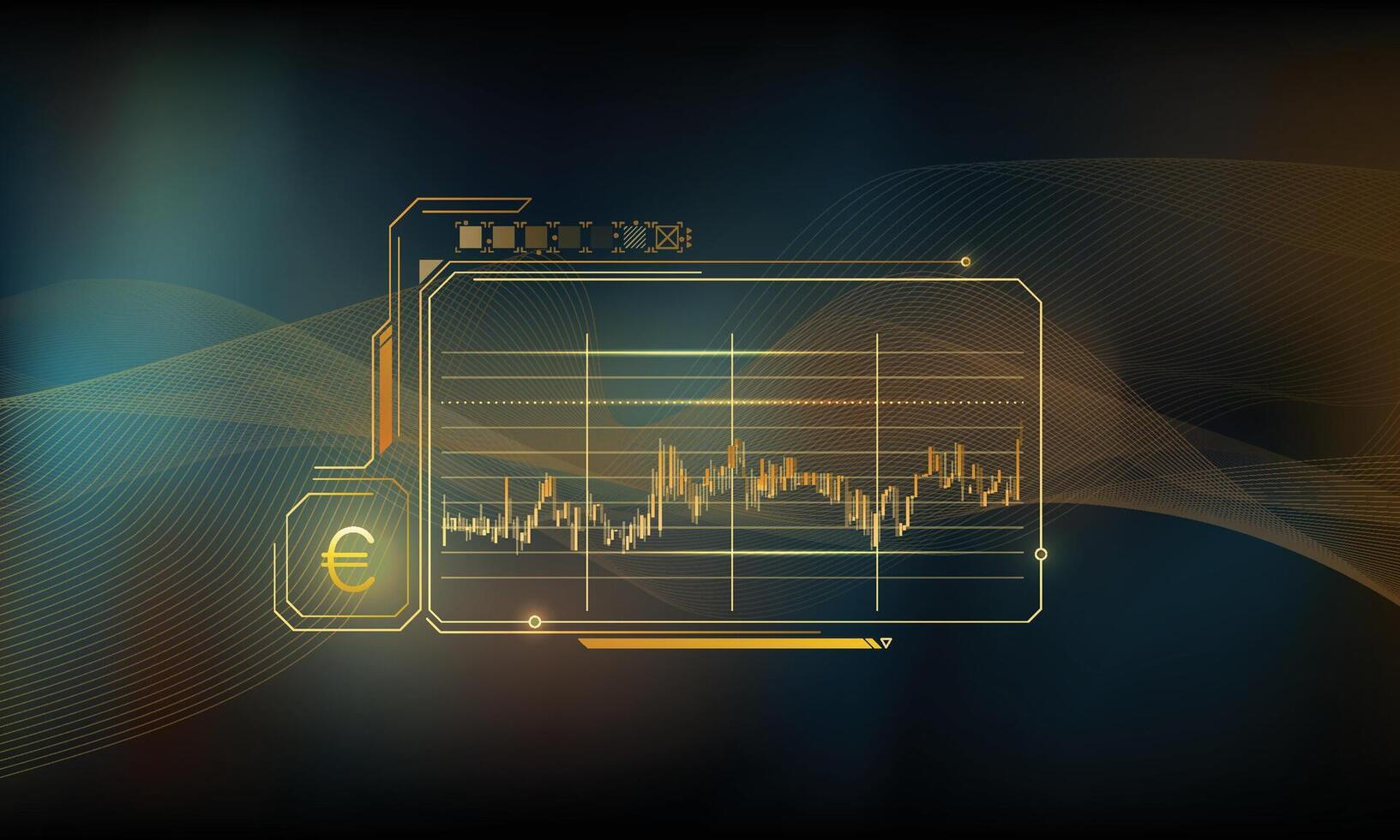 Abstract infographics of stable euro exchange rate. vector