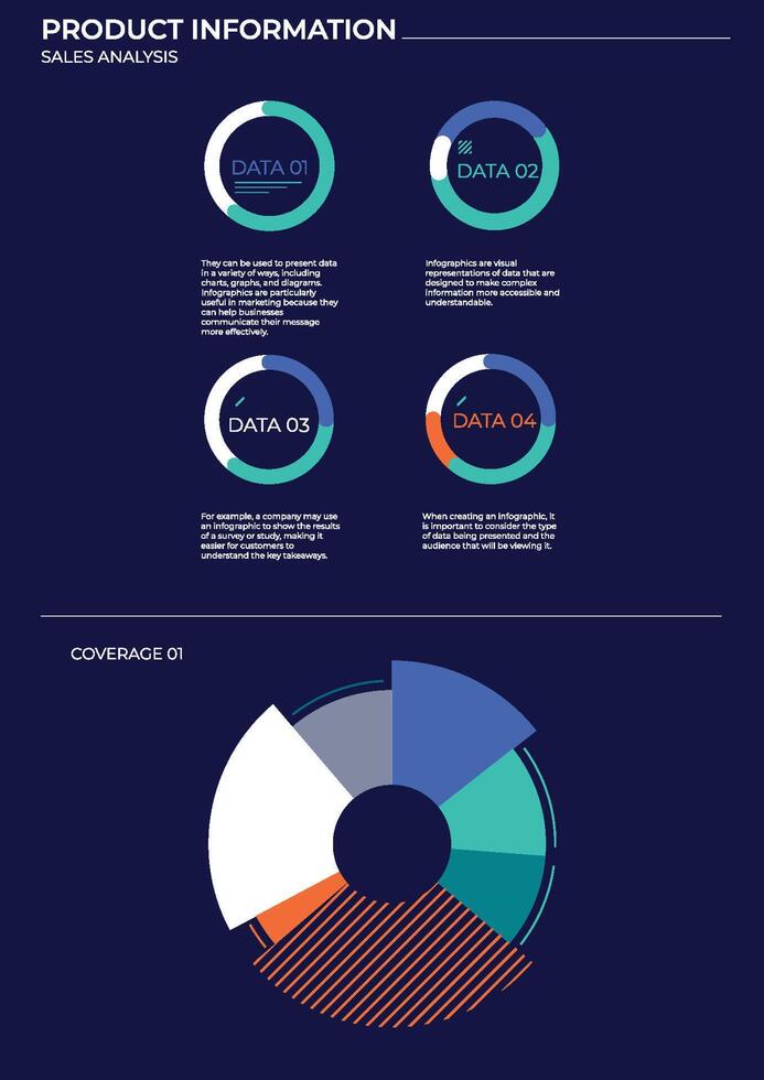 Data analysis pie charts in color. Finance elements charts. vector
